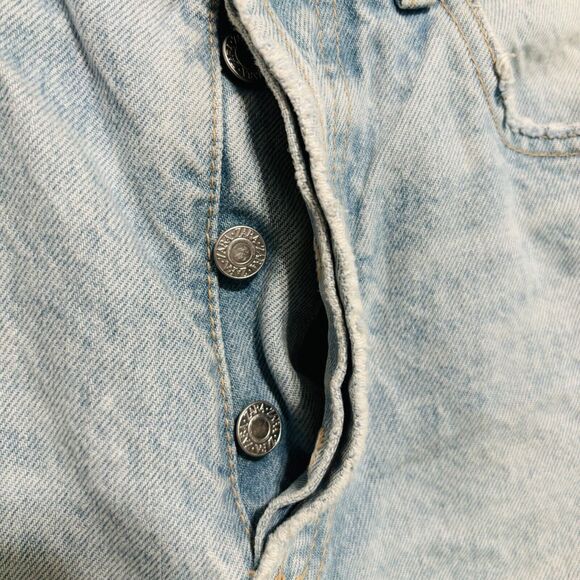 Zara Crop Jeans Women's Sz 2 High Rise Destroyed Bleach Wash - Picture 4 of 6